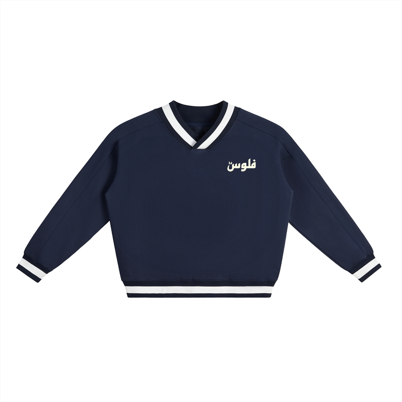 LéFloos Boxy Blue V-Neck Sweatshirt