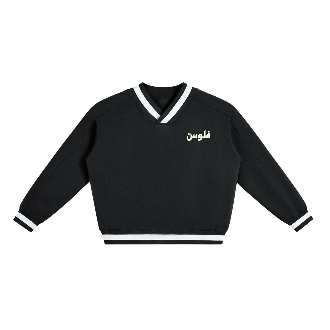 LéFloos Boxy Black V-Neck Sweatshirt