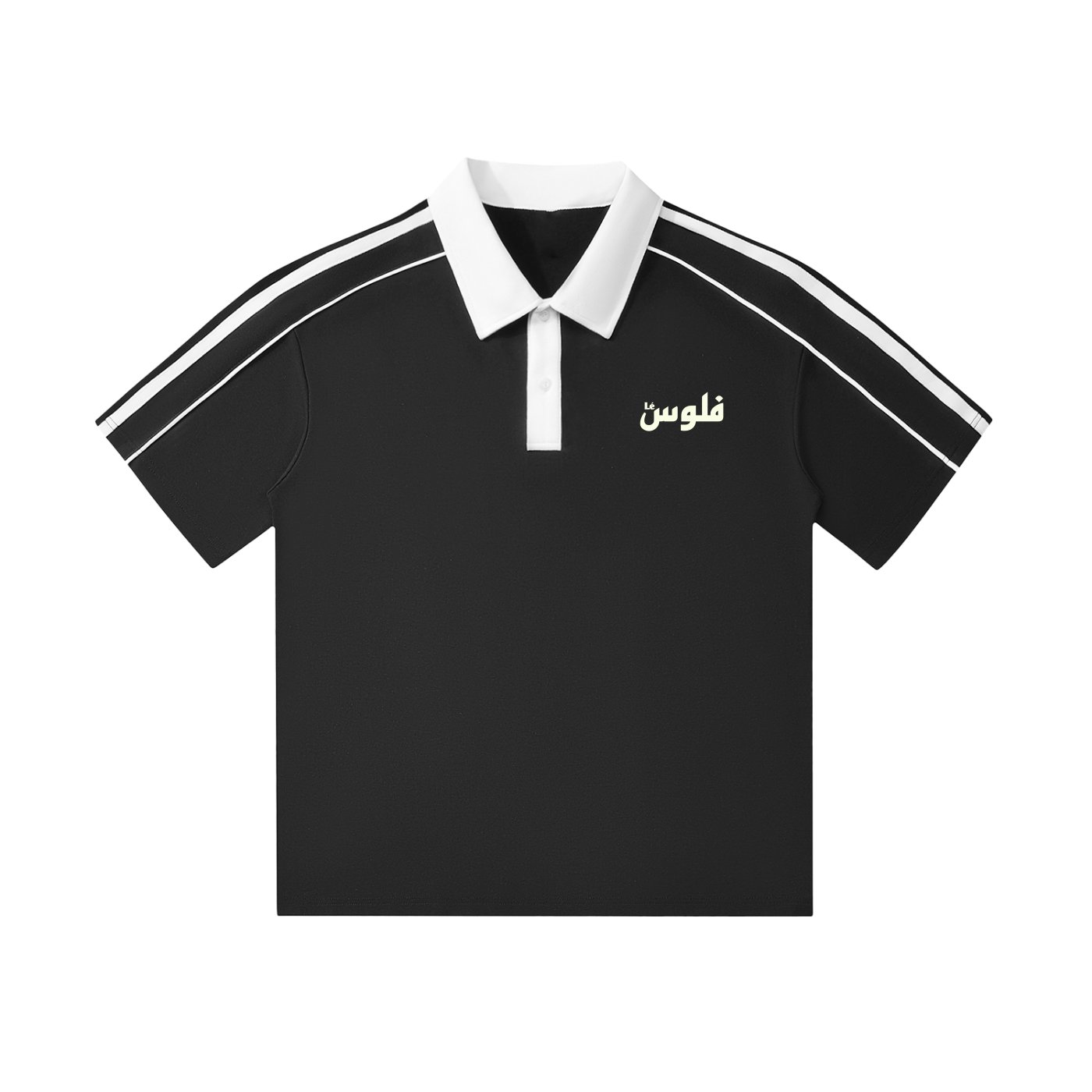 LéFloos Shoulder Stripe Black Polo Shirt