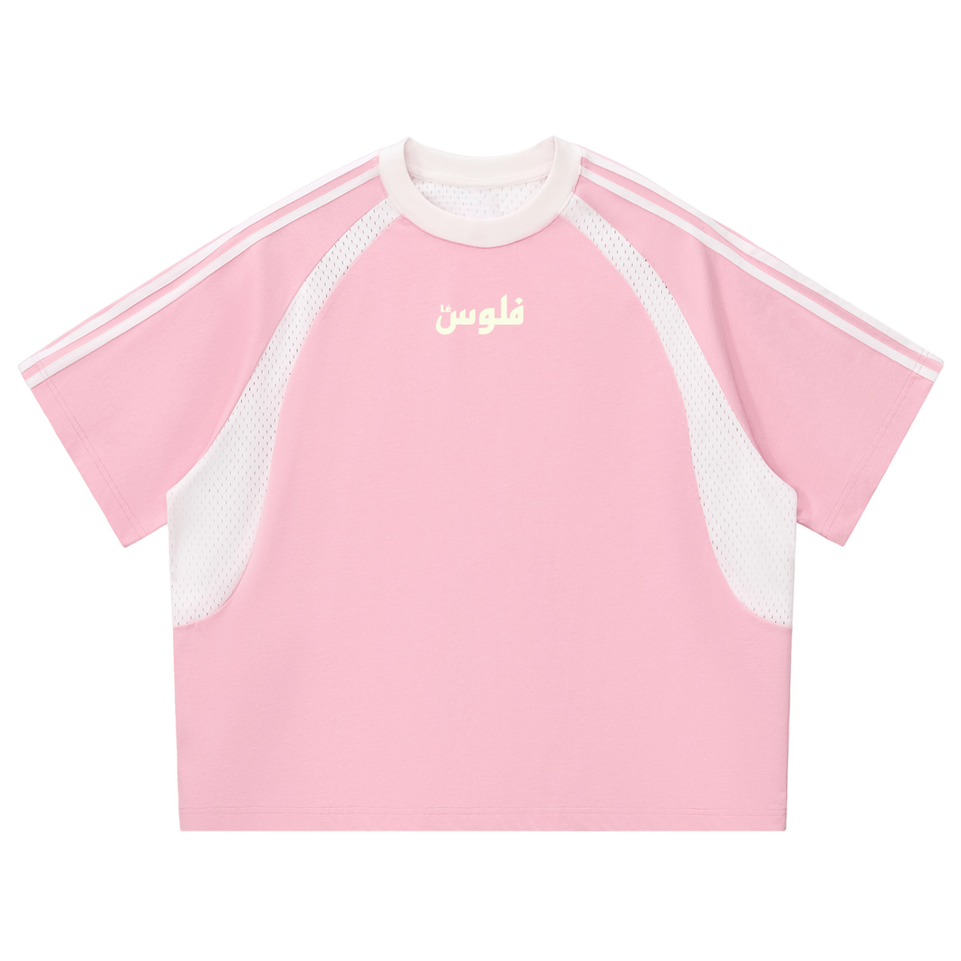 LéFloos Stripe Pink Mesh T-Shirt