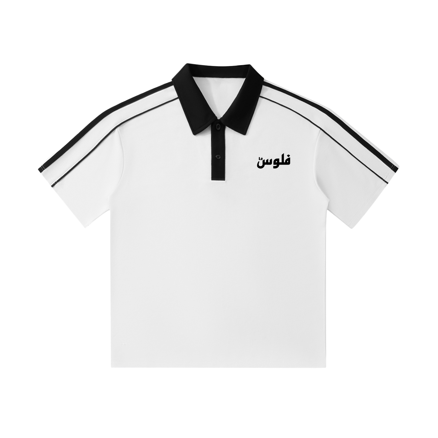 LéFloos Shoulder Stripe White Polo Shirt