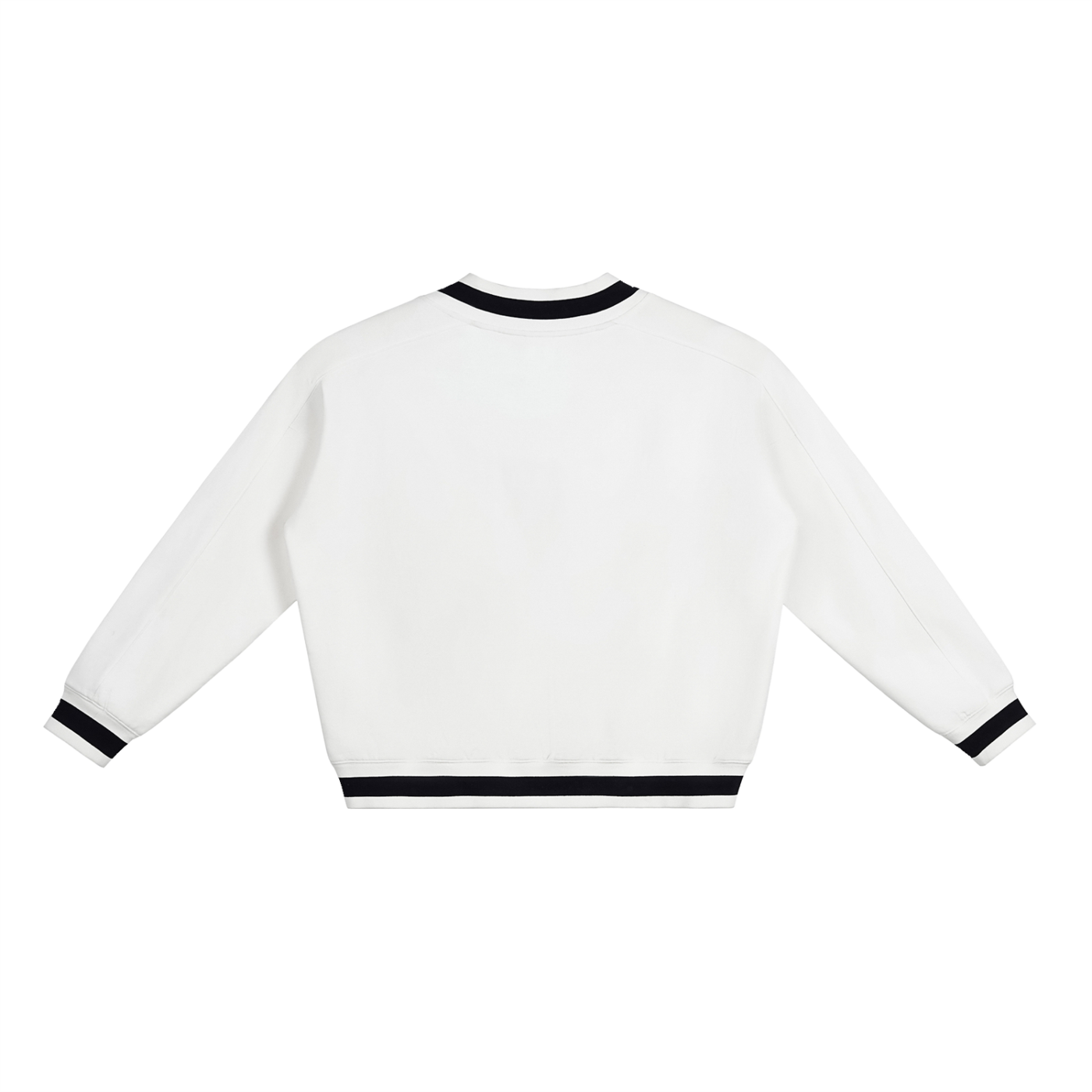 LéFloos Classic White V-Neck Boxy Sweatshirt