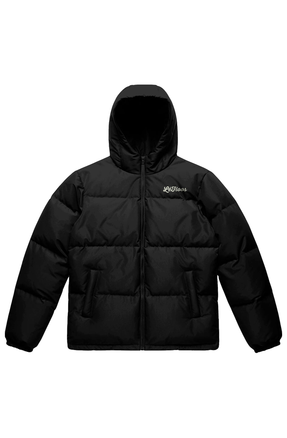LéFloos Black Hooded Puffer Jacket