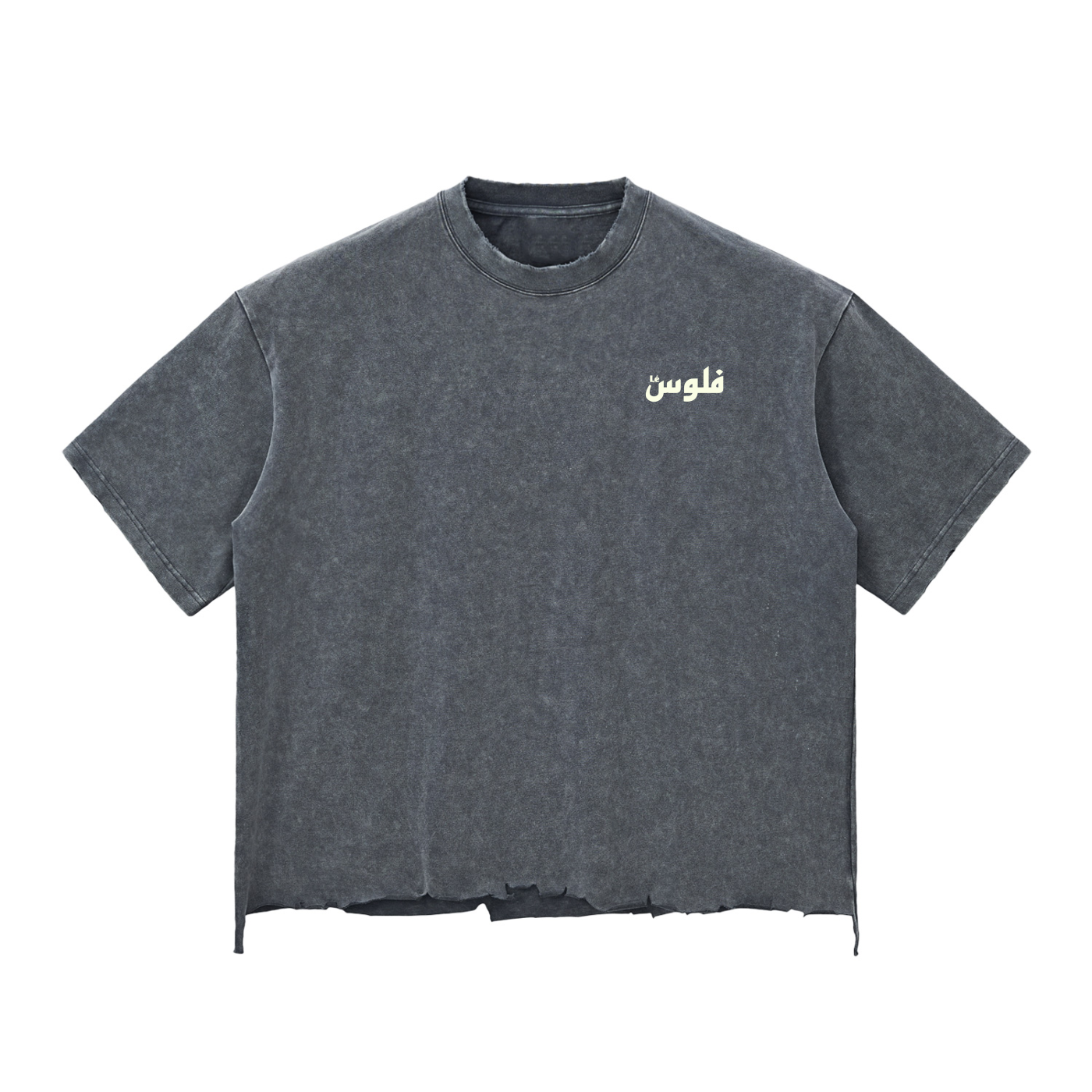 Vintage Wash Distorted Charcoal Boxy T-Shirt