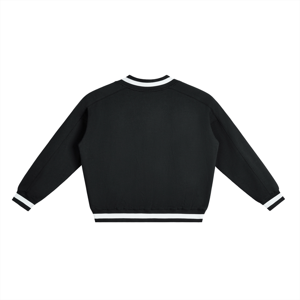 LéFloos Boxy Black V-Neck Sweatshirt