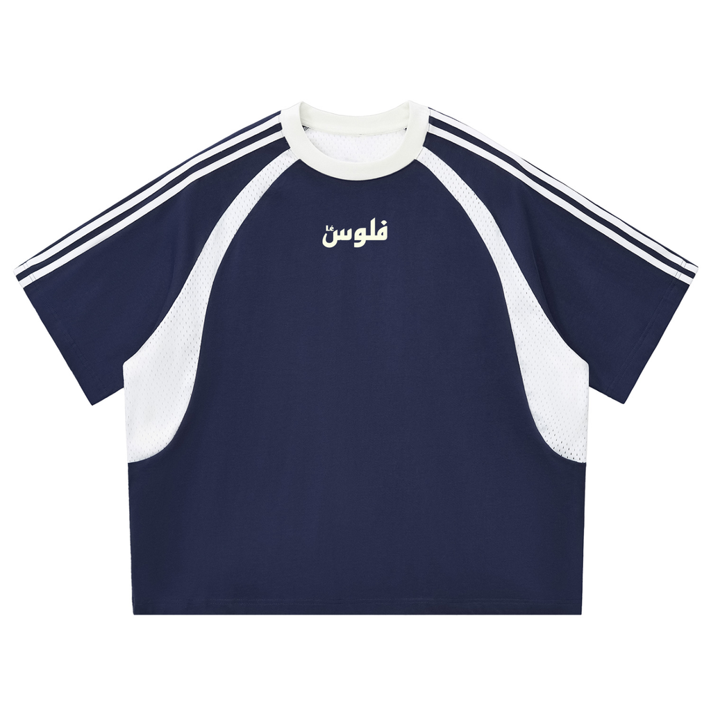 LéFloos Stripe Blue Mesh T-Shirt
